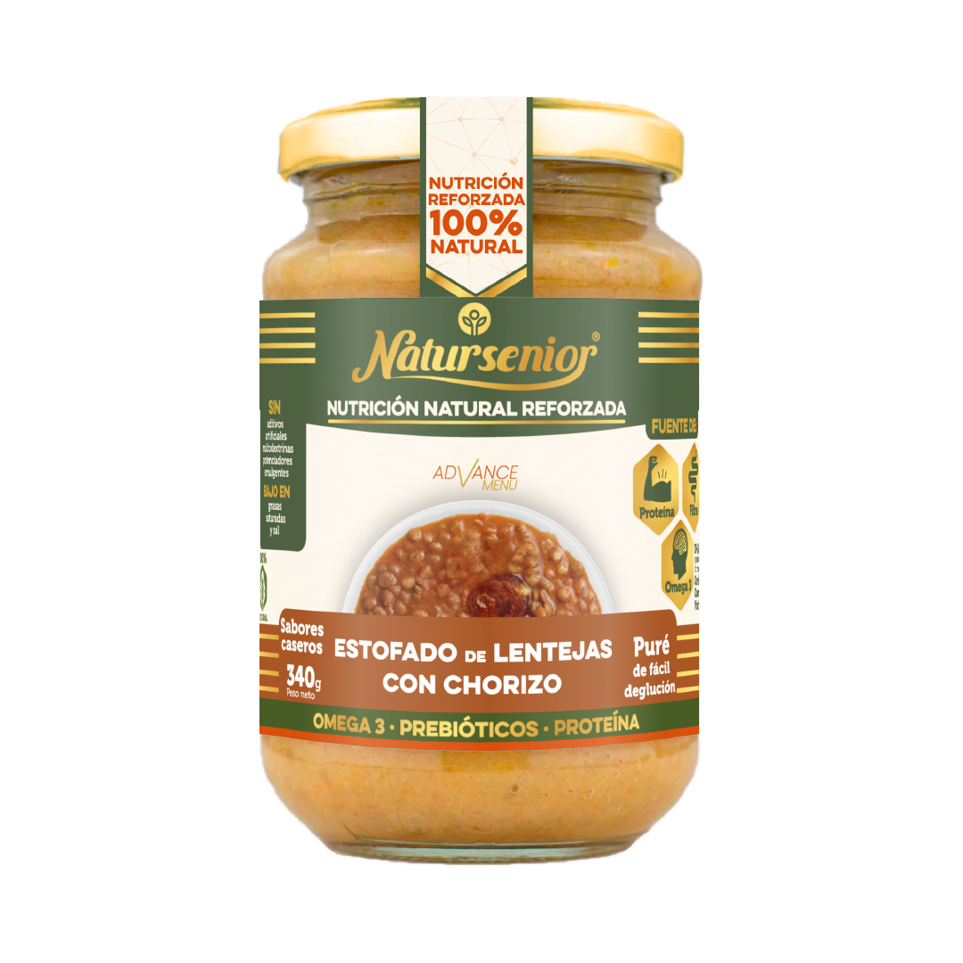 Puré de Estofado de lentejas con chorizo