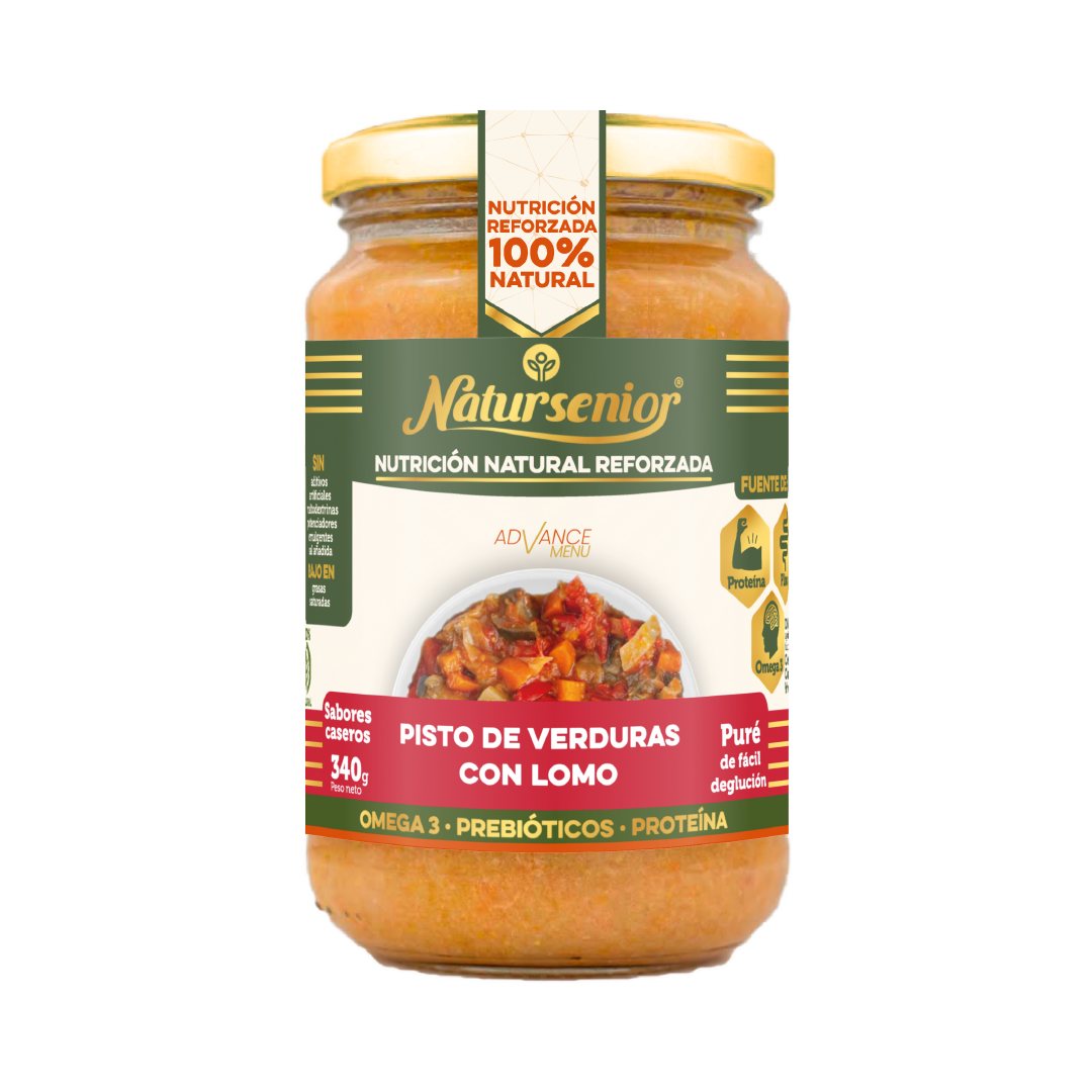 Puré de Pisto de verduras con lomo