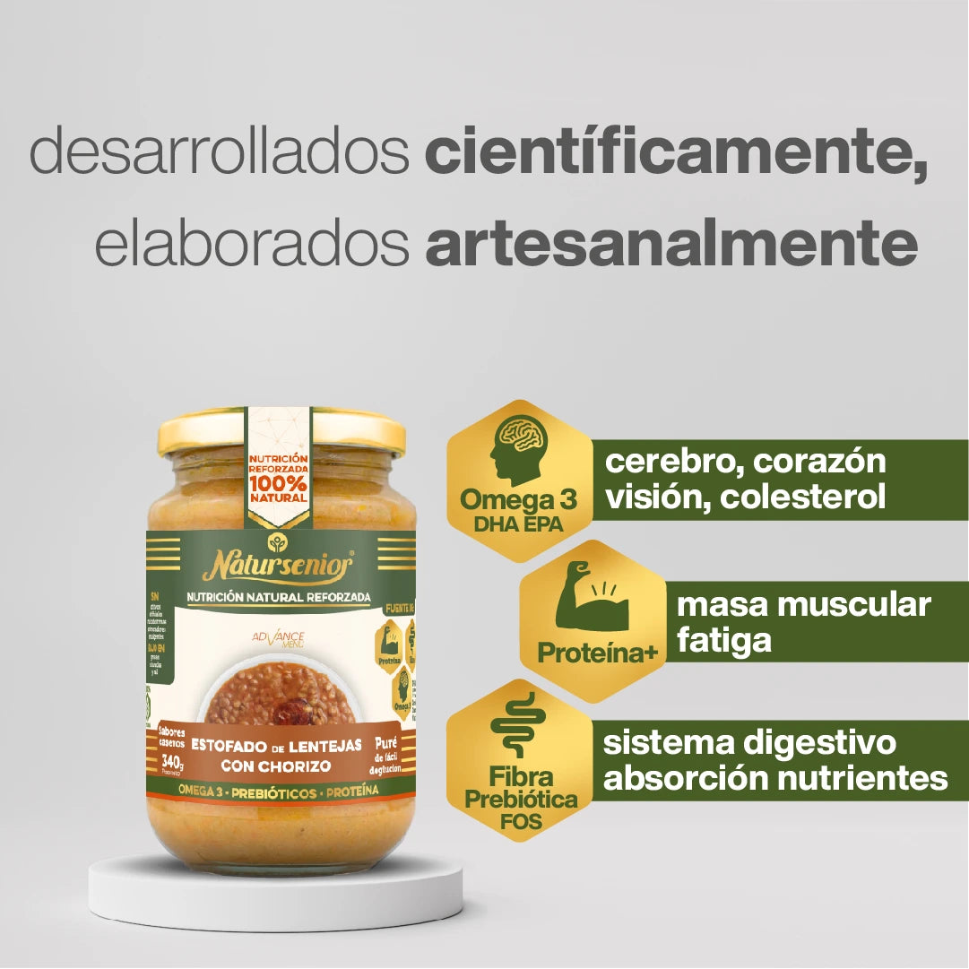 Puré de Estofado de lentejas con chorizo