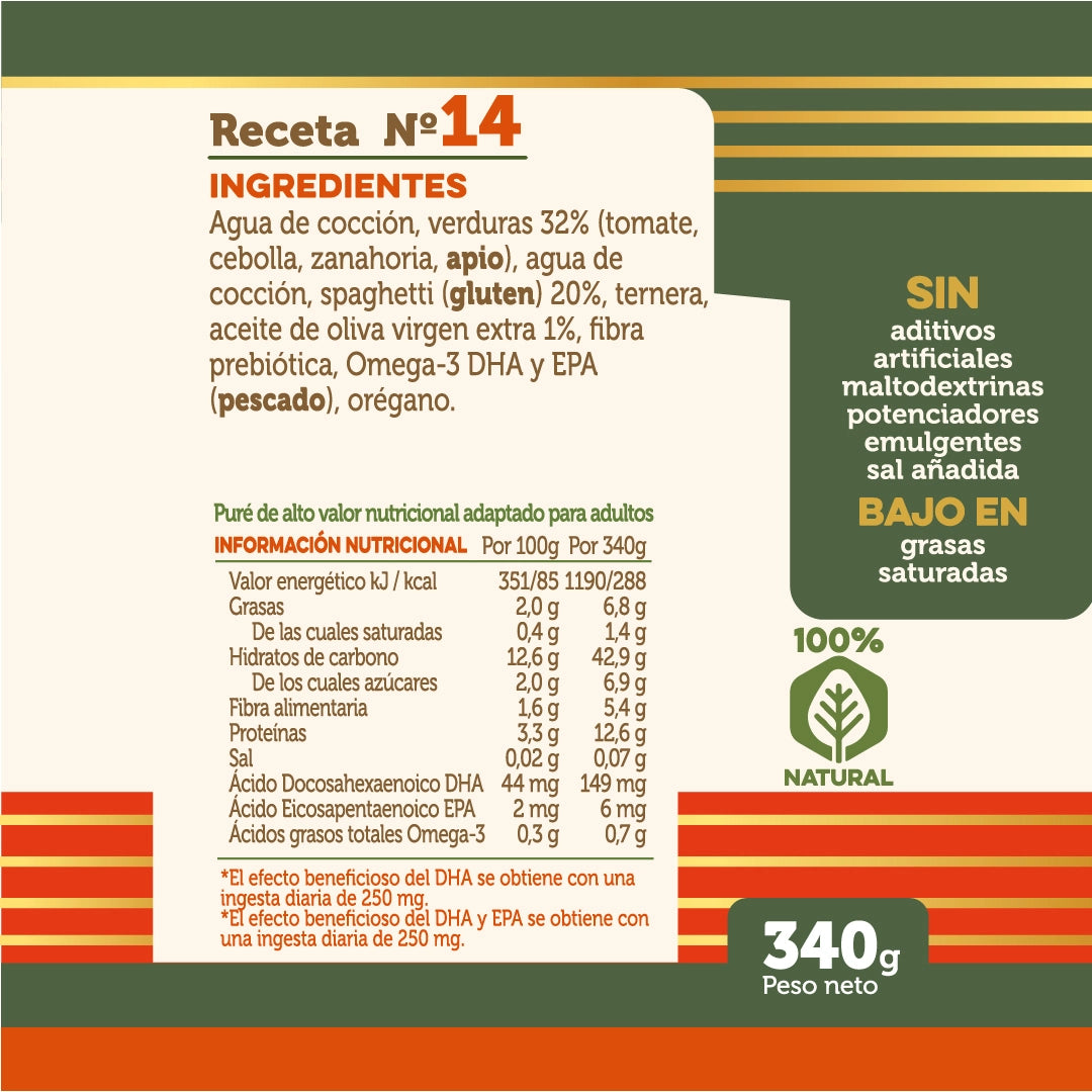 Puré de Spaghetti a la Boloñesa.