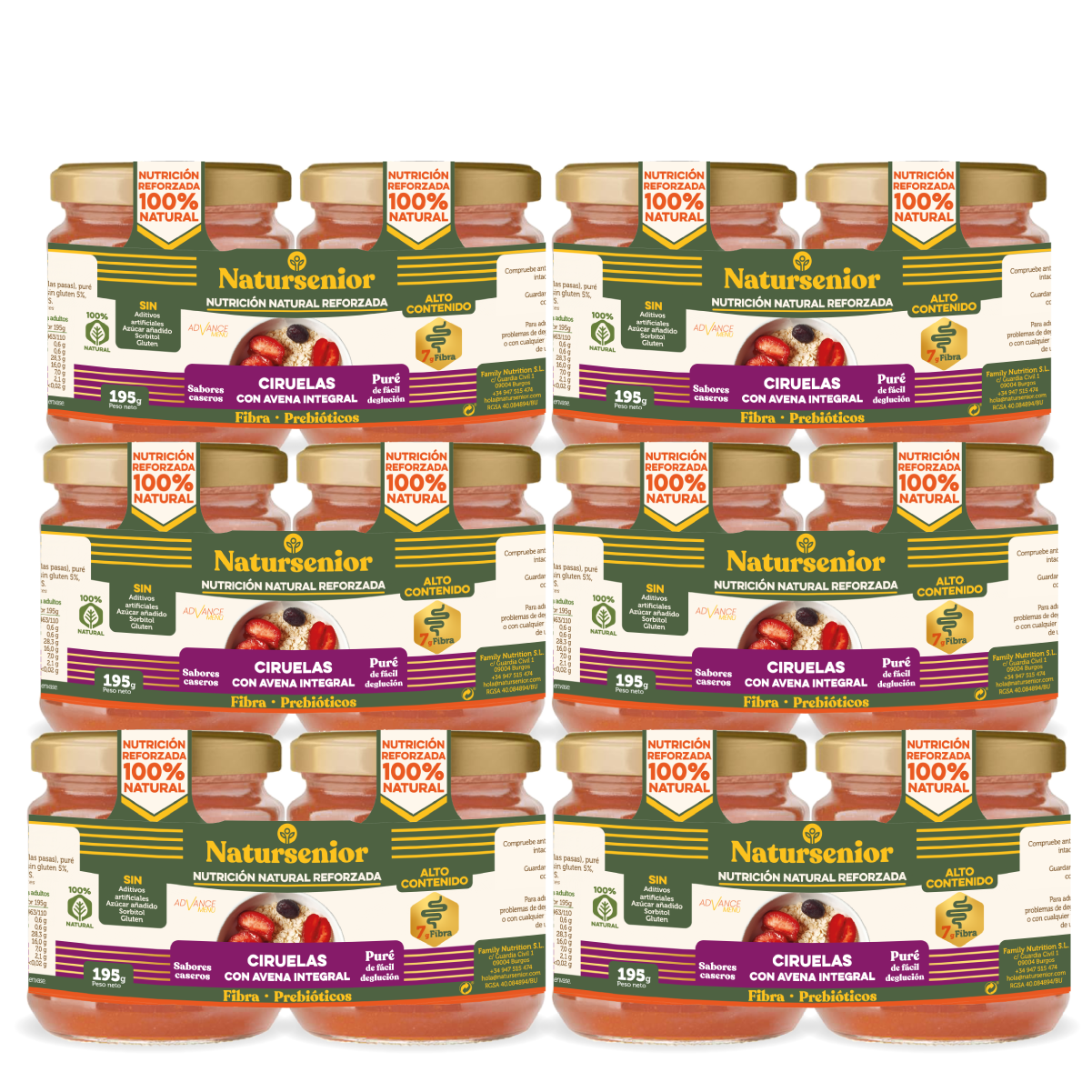 Postre de Ciruelas con Avena Bipack - Caja x6 Ud