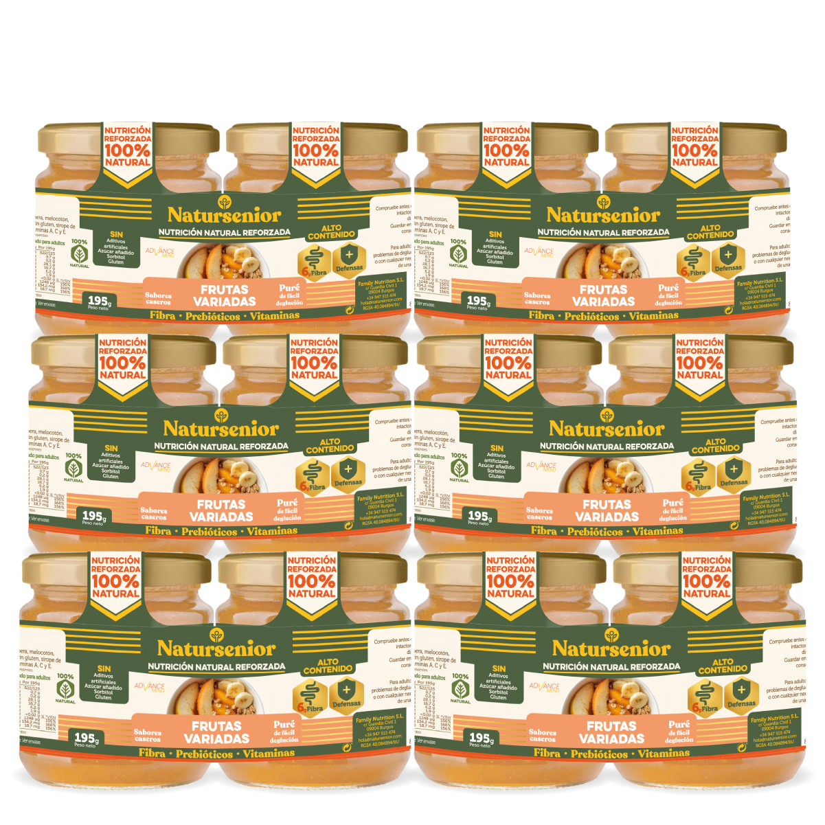 Postre de Frutas Variadas con Vitaminas Bipack - Caja x6 Ud