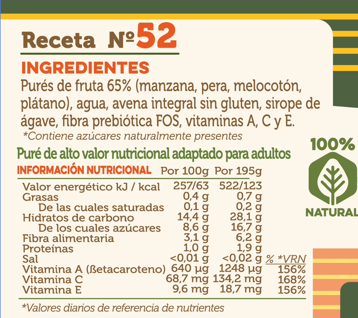 Postre de Frutas Variadas con Vitaminas Bipack
