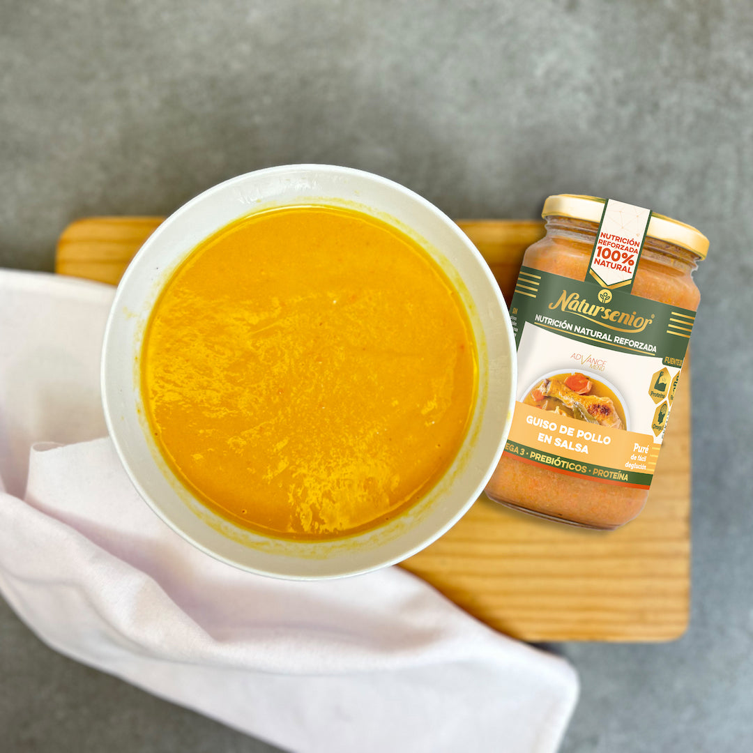 Puré de Guiso de Pollo en Salsa